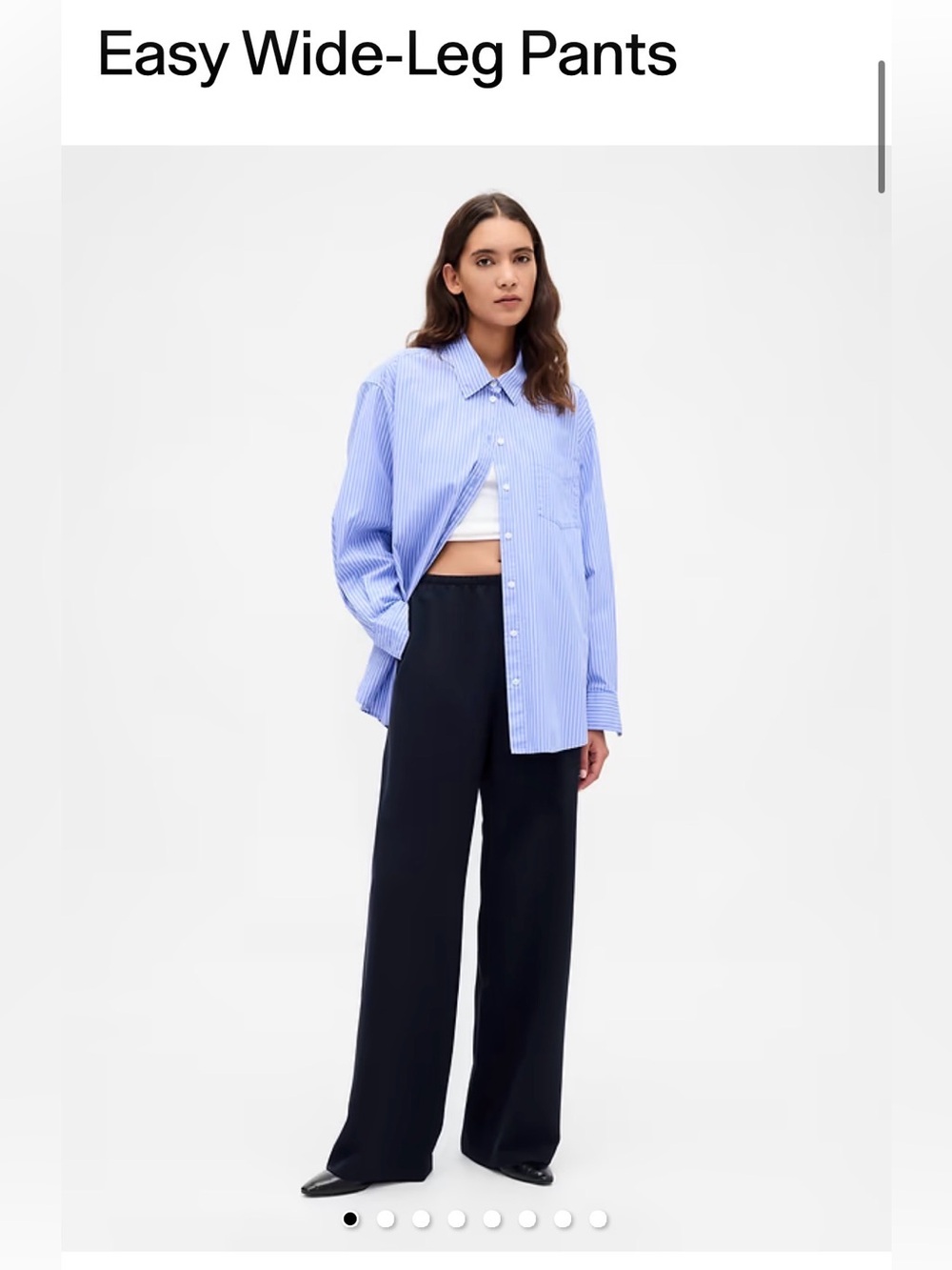 GAP Navy Easy Wide-Leg Pants
